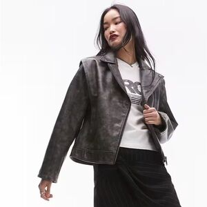 Topshop faux leather biker jacket, brand new, never worn